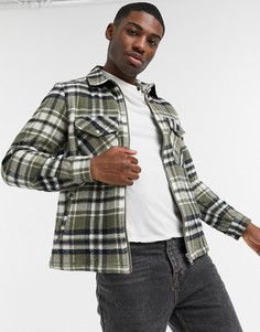 Зеленая рубашка навыпуск в клетку River Island-Зеленый цвет