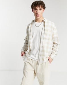 Бежевая oversized-рубашка в стиле 90-х в клетку ASOS DESIGN-Нейтральный