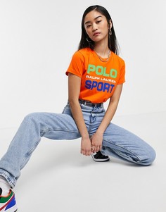 Оранжевая футболка с логотипом Polo Ralph Lauren Sports-Оранжевый цвет