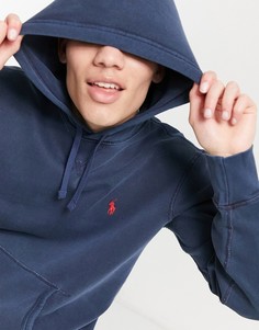 Темно-синий худи с логотипом в виде игрока в поло Polo Ralph Lauren