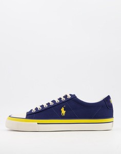 Темно-синие кроссовки из парусины с логотипом Polo Ralph Lauren-Темно-синий