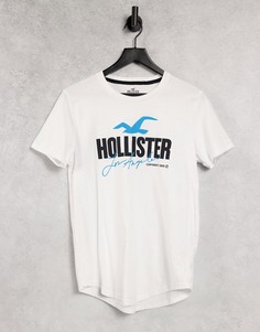 Белая футболка из технологичной ткани с логотипом Hollister-Белый