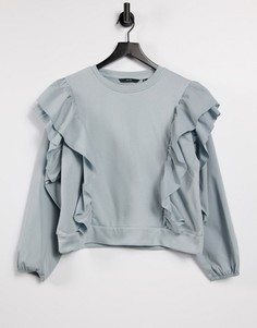 Голубой свитшот с оборками Vero Moda