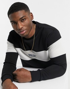 Черный свитшот в стиле колор блок River Island-Черный цвет