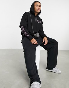 Худи черного цвета Bershka-Черный цвет