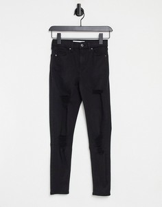 Черные джинсы скинни Topshop-Черный