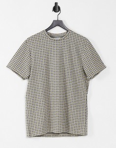 Коричневая футболка с принтом с монограммой Topman-Коричневый цвет