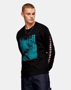 Черный свитшот с принтом "Motions" Topman-Черный цвет