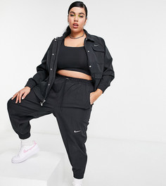 Черные текстильные штаны Nike Swoosh Plus-Черный цвет
