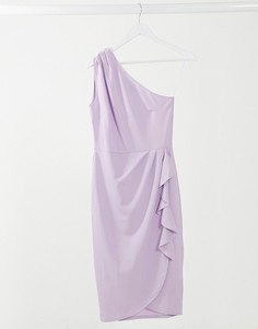 Фиолетовое платье-футляр с рюшами на одно плечо Lipsy-Фиолетовый цвет