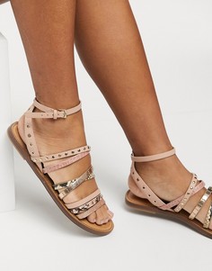 Светло-коричневые сандалии на плоской подошве с ремешками Aldo-Коричневый цвет