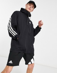 Черная куртка с 3 полосками adidas-Черный цвет
