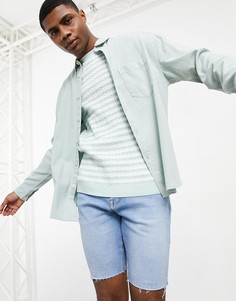 Джинсовая oversized-рубашка мятного цвета в стиле 90-х ASOS DESIGN-Зеленый цвет