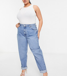 Выбеленные джинсы в винтажном стиле с завышенной талией ASOS DESIGN Curve-Голубой