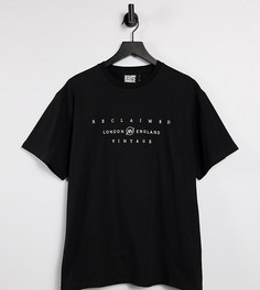 Черная футболка с вышитым логотипом Reclaimed Vintage Inspired-Зеленый цвет