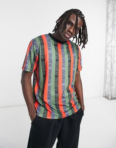 Свободная футболка в полоску с надписью ASOS DESIGN-Многоцветный