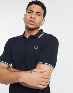 Поло темно-синего цвета с двойным кантом Fred Perry-Темно-синий