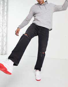 Черные выбеленные рваные свободные джинсы прямого кроя Tommy Jeans Ethan-Черный цвет