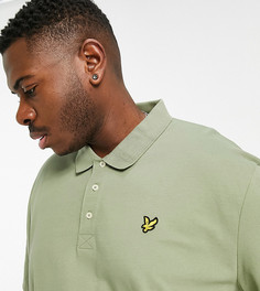 Эластичное поло узкого кроя цвета хаки Lyle & Scott Plus-Зеленый цвет