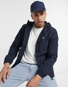 Темно-синяя куртка на молнии с капюшоном Lyle & Scott-Темно-синий