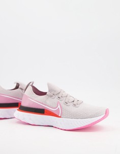 Розовые кроссовки Nike Running React Infinity Run Flyknit-Розовый цвет