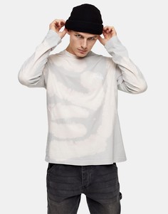 Светло-бежевая футболка с принтом тай-дай Topman-Нейтральный