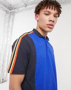 Футболка-поло в стиле колор блок из органического хлопка ASOS DESIGN-Черный цвет