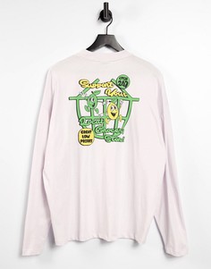 Oversized-лонгслив с мультяшным принтом на спине ASOS DESIGN-Фиолетовый цвет