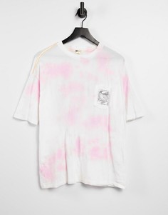 Розовая oversized-футболка с принтом тай-дай Billabong Rough Waves-Розовый цвет