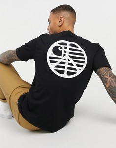 Черная футболка с принтом со знаком "Peace" на спине Carhartt WIP-Черный цвет