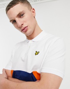 Футболка-поло с геометрическим принтом трех цветов Lyle & Scott-Голубой