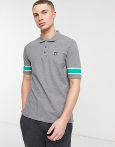 Футболка поло с вставками в рубчик Lyle & Scott-Серый