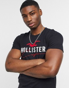 Черная футболка с логотипом Hollister Core Tech-Черный цвет