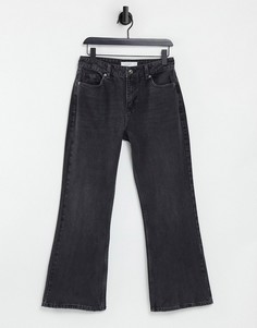 Черные выбеленные расклешенные джинсы Topshop Zed-Черный