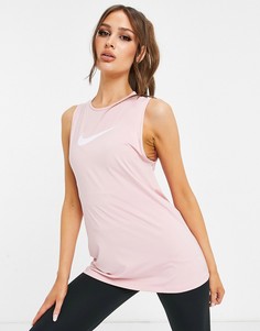 Розовая майка с открытой спиной Nike Training-Розовый цвет