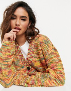 Кардиган с V-образным вырезом из пряжи многооттеночного окрашивания Maison Scotch-Многоцветный