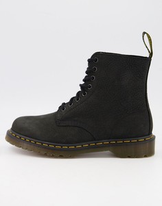 Черные ботинки с 8 парами люверсов из нубука Dr Martens 1460-Черный цвет