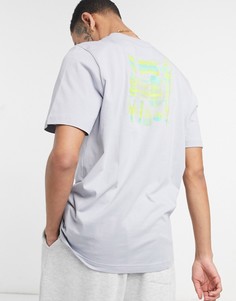 Серебристая футболка с принтом горы и логотипом adidas Outdoors Terrex-Серебристый