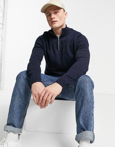 Темно-синий хлопковый джемпер на молнии ASOS DESIGN