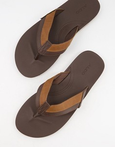 Коричневые сандалии с стиле casual с ремешками Aldo Mynytho-Коричневый цвет