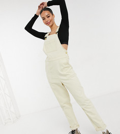 Кремовый комбинезон из саржи ASOS DESIGN Tall-Белый