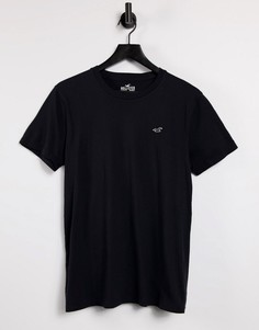 Черная футболка с логотипом Hollister-Черный цвет
