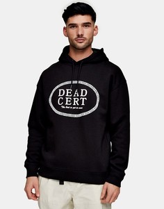 Черный худи с круглым принтом "Dead Cert" Topman-Черный цвет