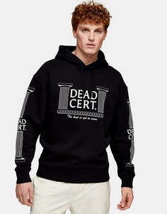 Черный худи с принтом колонн и надписью "Dead Cert" Topman-Черный цвет