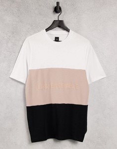 Белая футболка со вставками и принтом "Les Ensemble" River Island-Белый