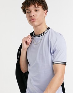 Сиреневая футболка из органического хлопка с контрастной окантовкой ASOS DESIGN-Фиолетовый цвет