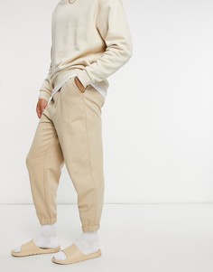 Бежевые джоггеры в стиле oversized из органического хлопка ASOS DESIGN-Нейтральный