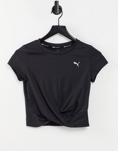 Черная футболка с перекрученной отделкой Puma Training-Черный цвет