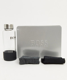 Набор из 2 пар черных носков из хлопка с ворсом с логотипом в подарочной упаковке BOSS bodywear-Черный цвет