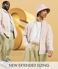 Вельветовая oversized-рубашка пастельно-розового цвета в стиле 90-х ASOS DESIGN-Розовый цвет